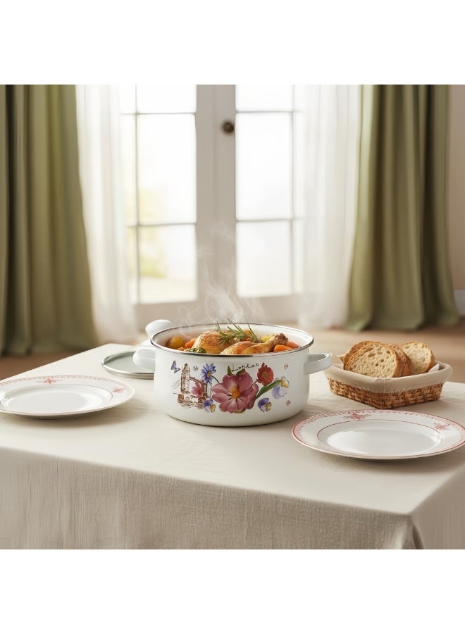 Sharpdo 5-Piece Set of Cookware Set, Marble Enamel Thickened Straight Soup Pot with Double Ears 16/18/20/22/24CM - Image 5